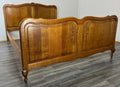Bed Vintage French Louis XVI Oak Double Bed Frame Carved Headboard LOT 30130