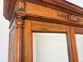 Wardrobe Antique French Oak Two Door Mirrored Carved Armoire Cabinet LOT 61207