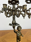 Candelabra Vintage French Cherub 5 Arm Ornate Candle Holder LOT 60578