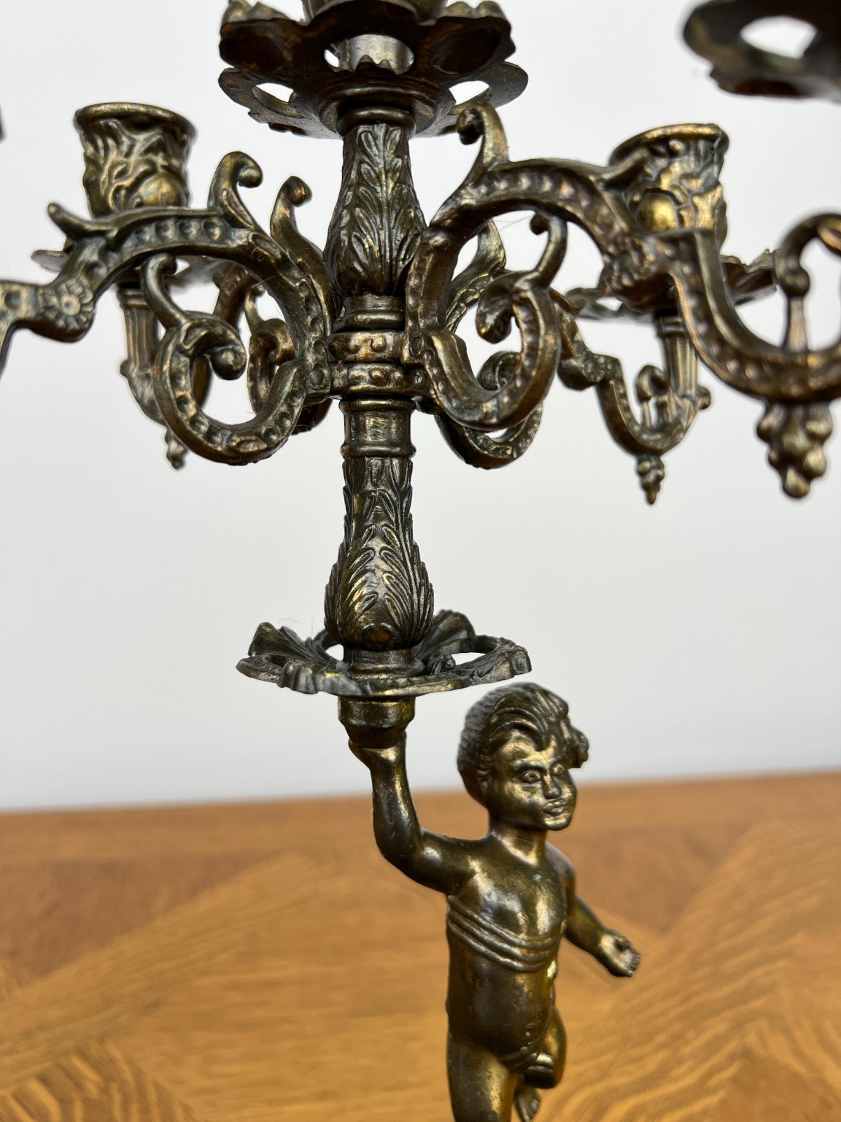 Candelabra Vintage French Cherub 5 Arm Ornate Candle Holder LOT 60578