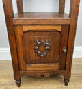 Bedside Table Antique French Style Marble Top Oak Cabinet Nightstand LOT 62403