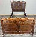 Bed Vintage French Louis XVI Single Bed Frame Oak Carved Headboard LOT 45920