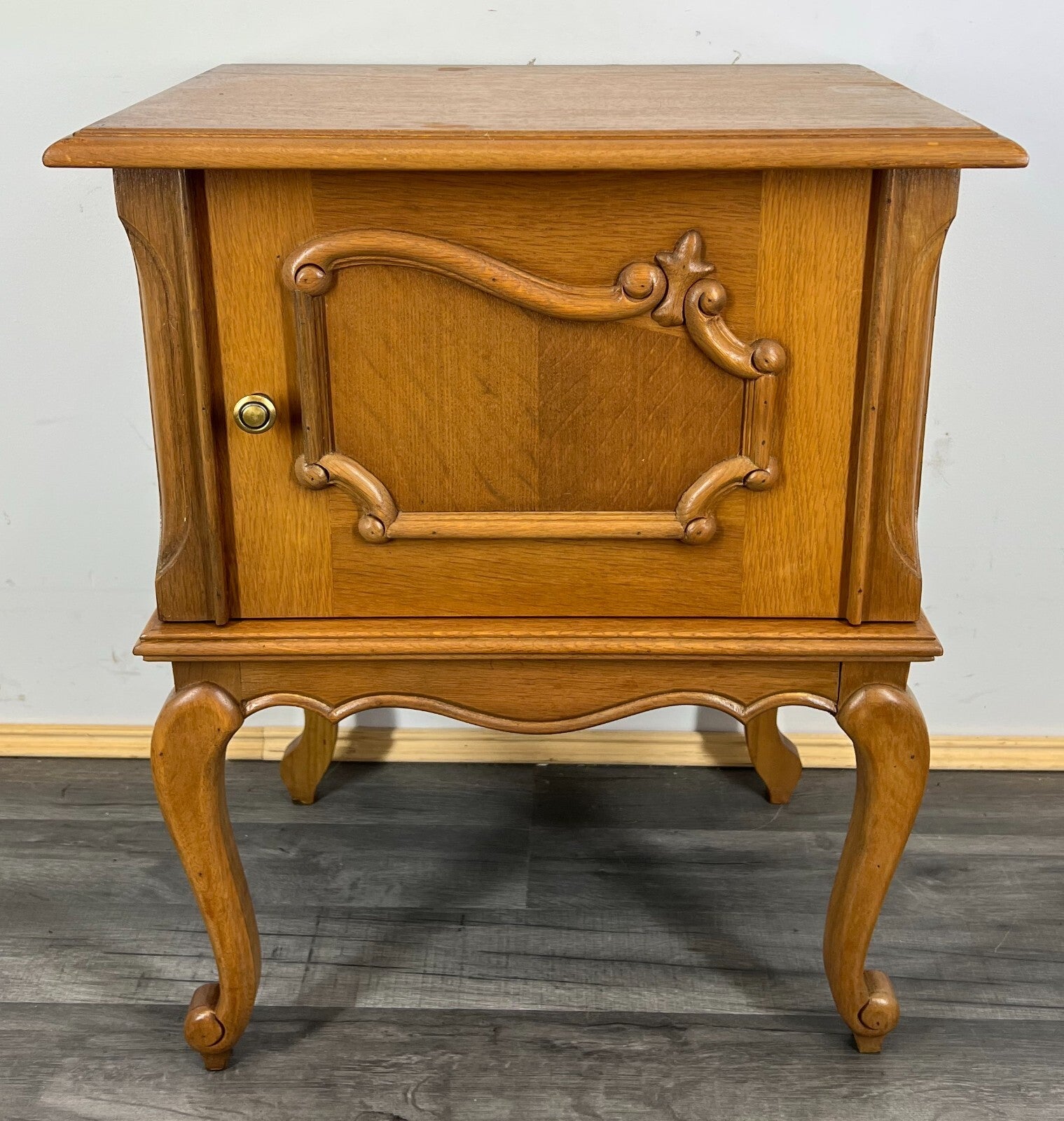 Bedside Table Vintage French Louis XVI Style Cabinet Carved Cupboard LOT 21810