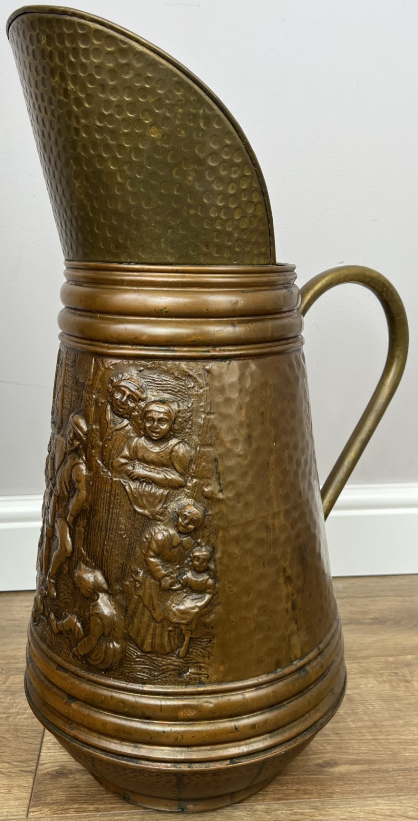 Umbrella Stand Vintage Copper Embossed Hall Stick Decorative Holder LOT 60190