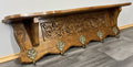 French Vintage Coat Rack Oak 5 Hooks Ornate Wall Shelf Carved Coat LOT 44430