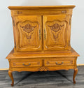Cabinet Vintage French Style Oak Carved Storage Drawers Cupboard LOT 37532