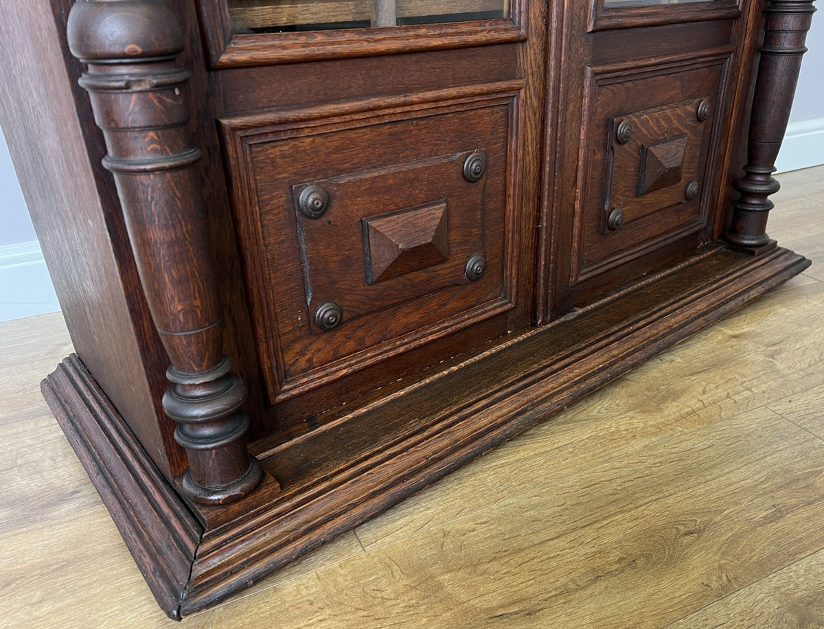 Bookcase Antique French Style Glazed Display Cabinet Oak Sideboard LOT 6545