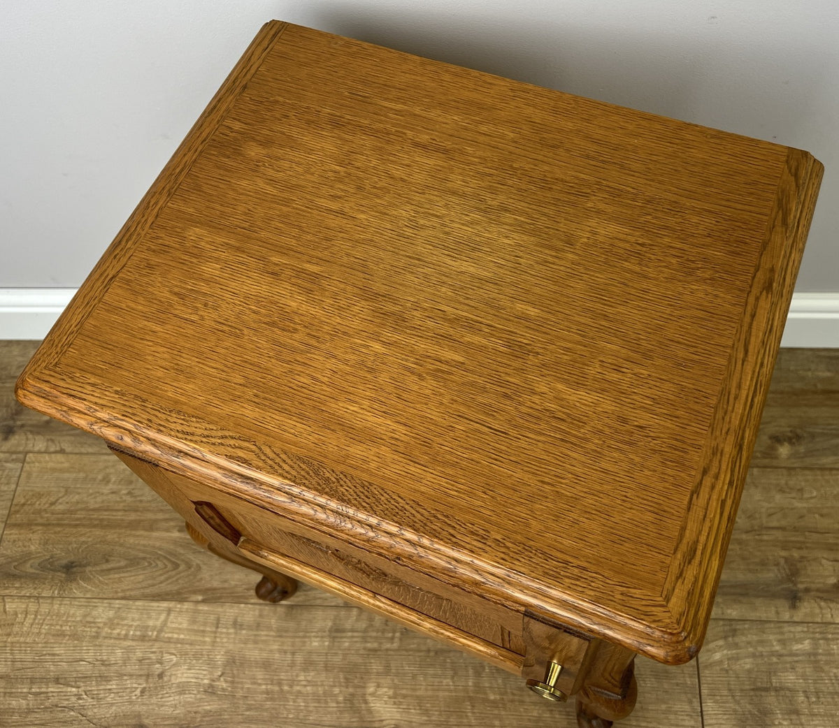 Pair of Bedside Tables Vintage French Louis Oak Nightstands Cabinets LOT 62979