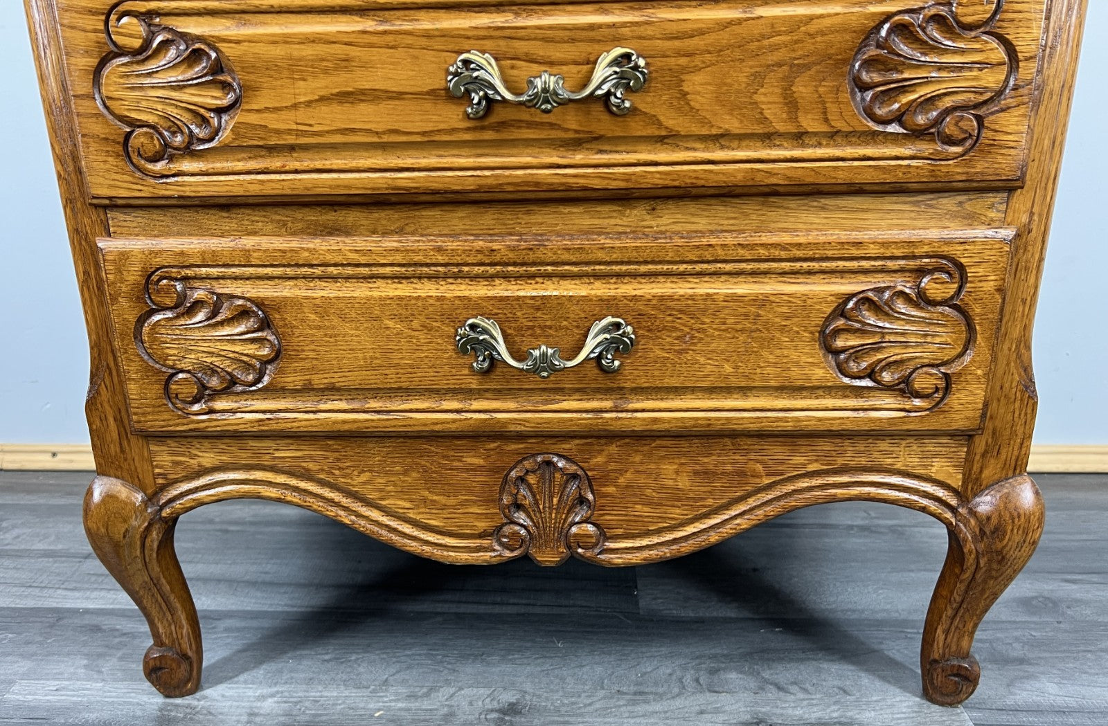 Chest of Drawers Vintage French Louis Oak 4 Drawers Ornate Cabinet LOT 44294