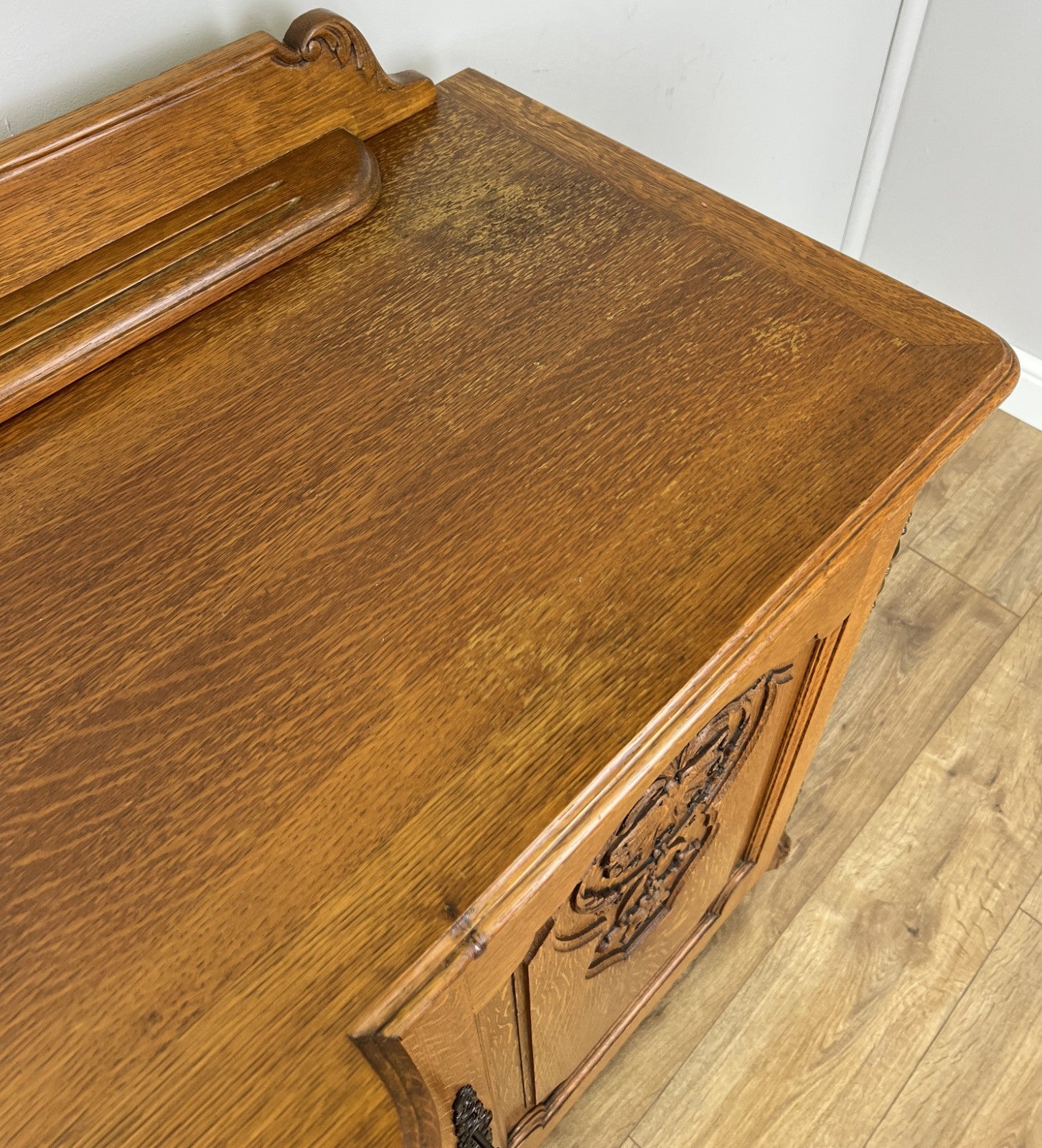 Sideboard Vintage French Louis Style Oak 4 Door Cupboard Carved Cabinet LOT 636115