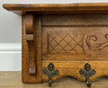 Coat Rack Vintage French Carved Oak Wall Mounted 5 Hooks Rack Hanger LOT 62104