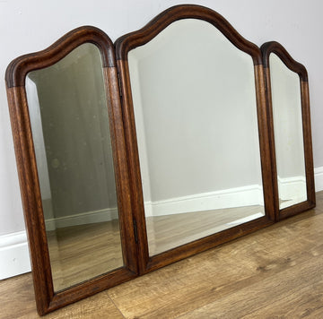 Mirror Antique French Oak Triple Folding Carved Dressing Table Mirror LOT 61370