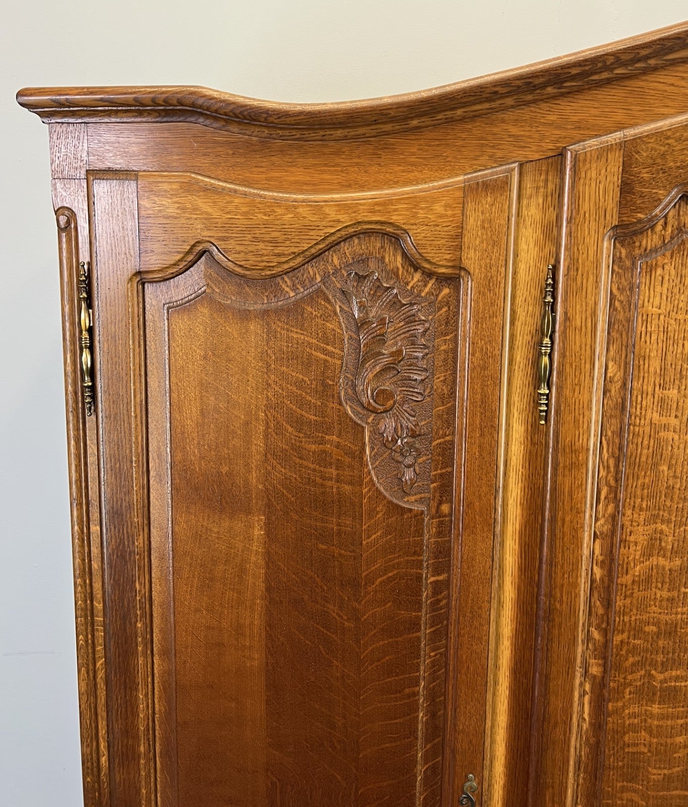 Wardrobe Vintage French Louis XVI Style Oak Four Door Armoire LOT 47943