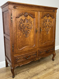 Cabinet Vintage French Louis XIV Oak Sideboard with Carved Cupboard LOT 62512