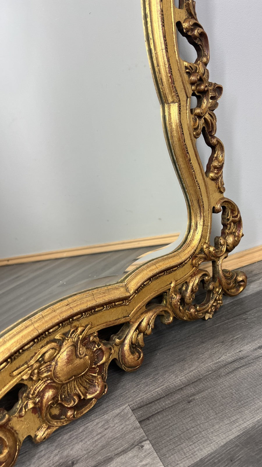 Vintage French Style Carved Wall Mirror Ornate Wall Frame LOT 45324