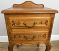 Pair of  Bedside Tables Vintage French Louis Oak Nightstands Cabinets LOT 48664
