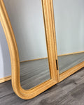 Mirror Vintage French Style Oak Triple Dressing Mirror Curved Frame LOT 40812
