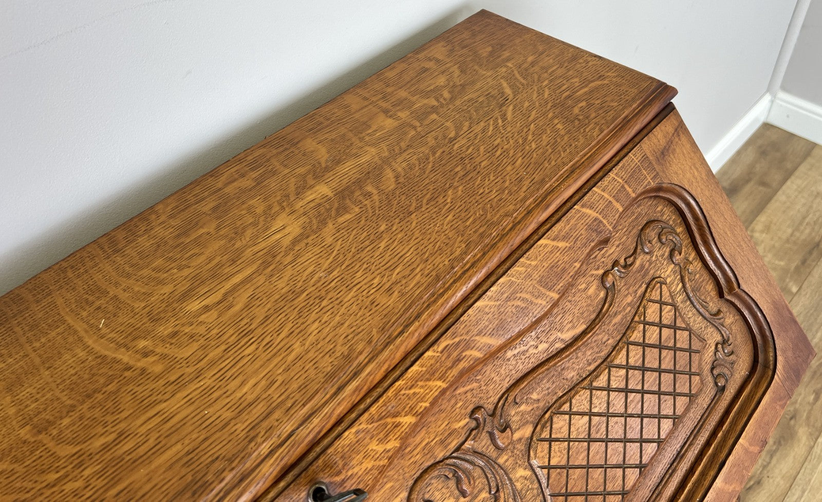 Secretaire Writing Desk Vintage French Louis Oak Rare Bureaux Cabinet LOT 615413