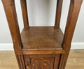 Bedside Table Antique French Style Marble Top Oak Cabinet Nightstand LOT 62366