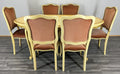 Dining Table Vintage French Louis XVI Shabby Chic with Set of 6 Chairs LOT 44041