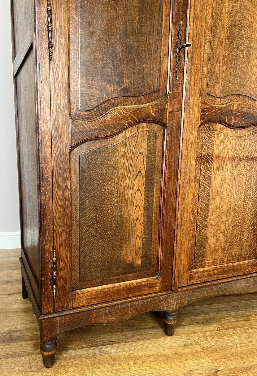 Wardrobe Vintage French Louis XVI Style Oak Four Door Carved Armoire LOT 6505