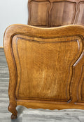 Bed Vintage French Louis XVI Double Bed Frame Oak Carved Headboard LOT 47046