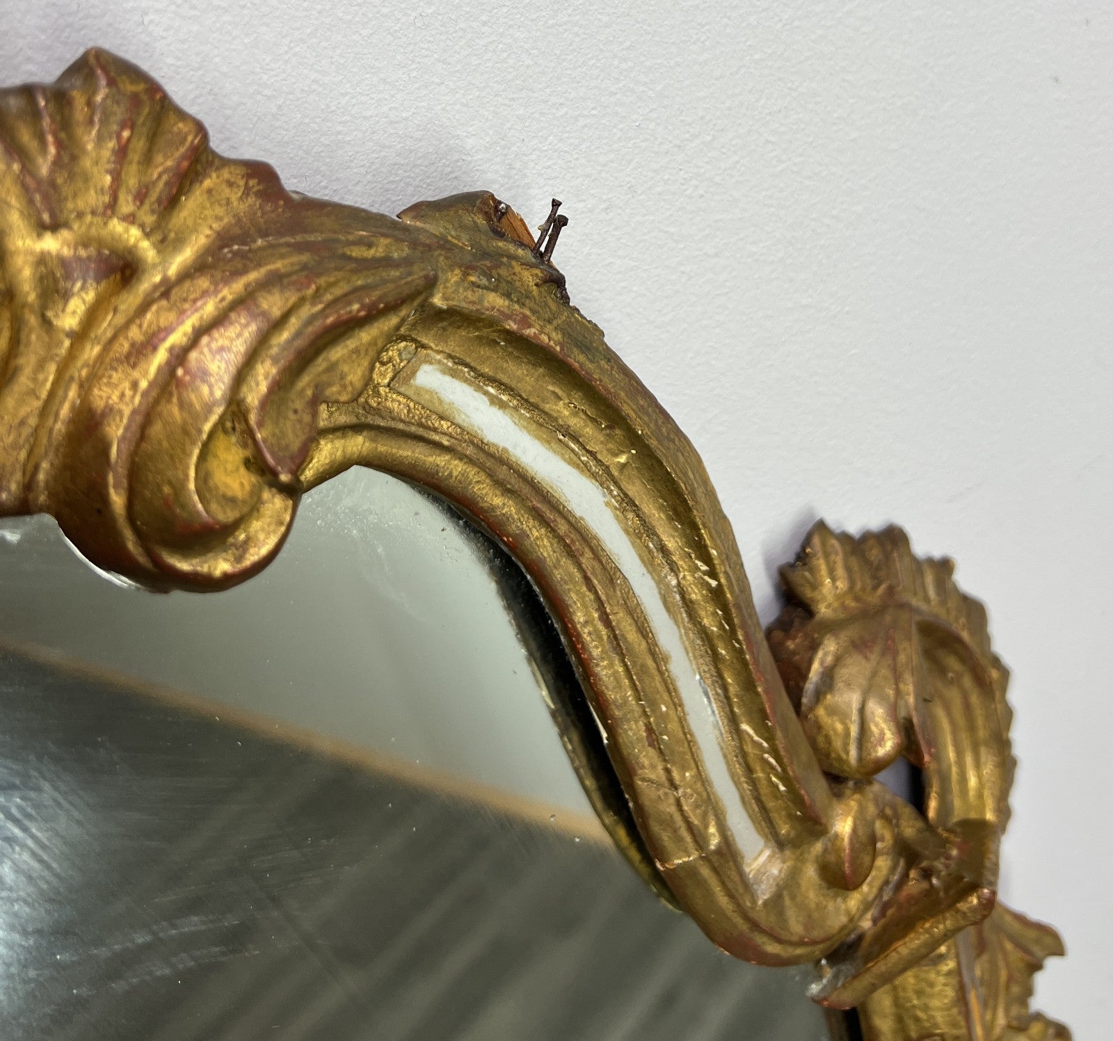 Vintage French Style Carved Wall Mirror Ornate Gilt Wooden Wall Frame LOT 477611