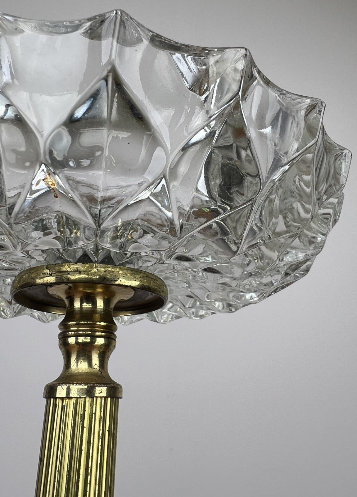 Ashtray Stand Vintage French Brass Onyx Crystal Floor Ashtray Stand LOT 602412