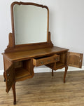 Dressing Table with Mirror Vintage French Oak Louis Vanity Table Makeup LOT 631714