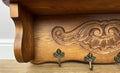 Coat Rack Vintage French Oak Wall Mounted 4 Hooks Carved Rack Hanger LOT 62935