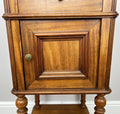 Bedside Table Antique French Style Marble Top Walnut Cabinet Nightstand LOT 62425