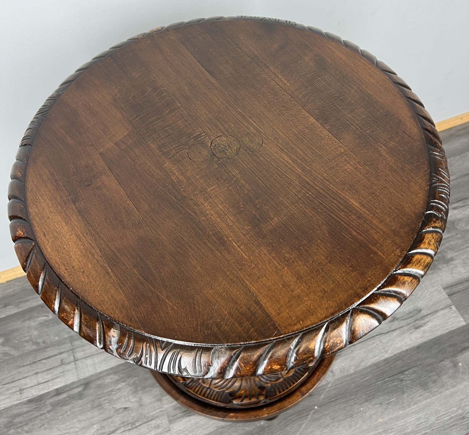 Plant Stand Vintage French Carved Round Pedestal Ornate Table LOT 44285