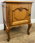 Bedside Table Vintage French Louis Style Oak Nightstand Carved Cabinet LOT 63052