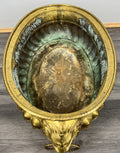 Planter Brass Big Vintage French  Lion Head Jardinière Footed Bowl LOT 425010