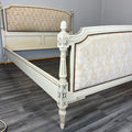 Bed King Size Vintage French Shabby Chic  Bed Frame Carved Headboard LOT 45846