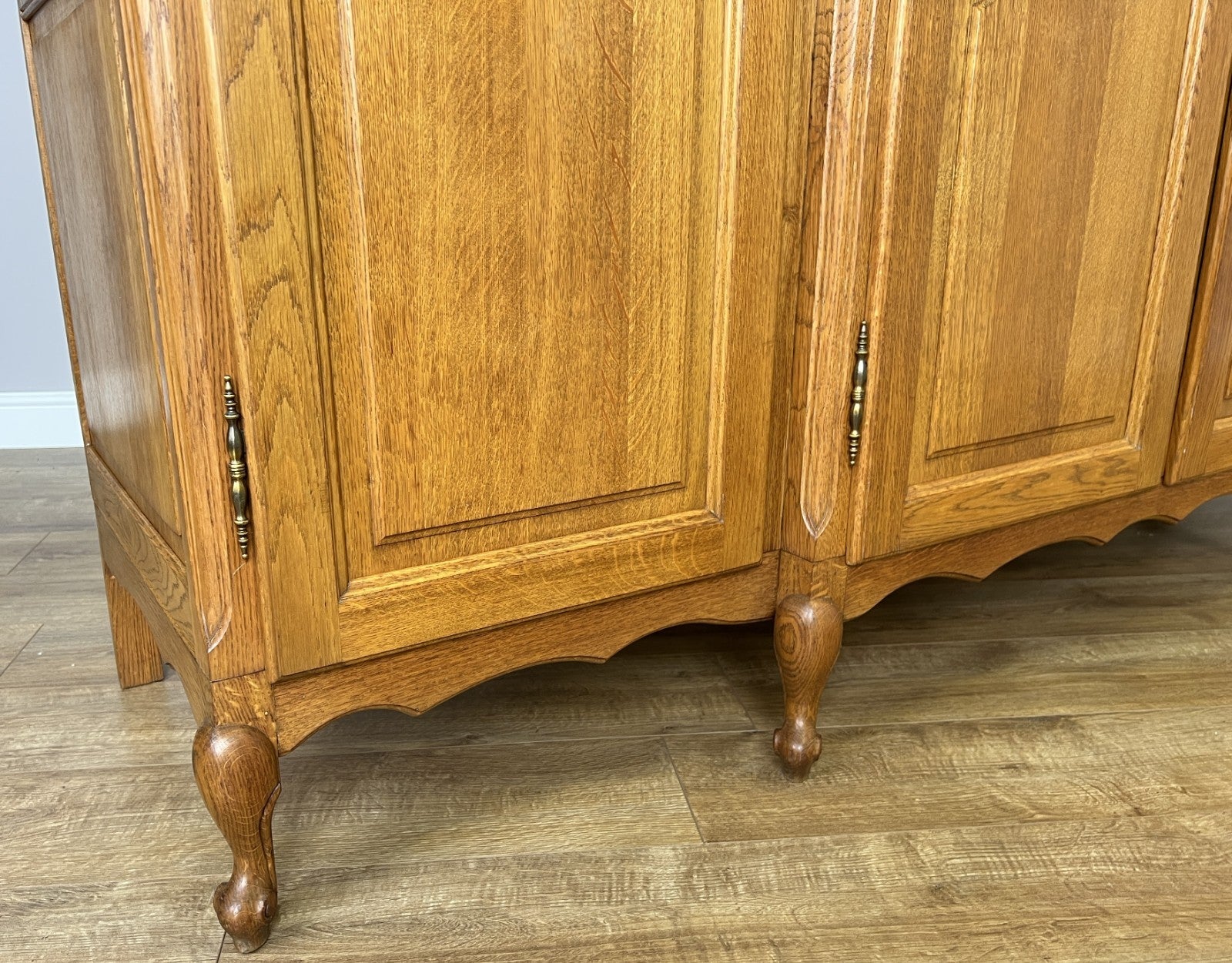 Wardrobe Vintage French Louis XVI Style Oak Four Door Carved Armoire LOT 61049