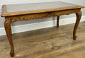 Coffee Table Vintage French Style Oak Carved Glass Top Side Table LOT 63102