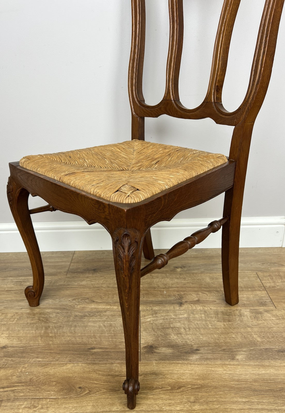 Dining Chairs Vintage French Louis Style Oak Rush Seat Set of 6 Chairs LOT 634813