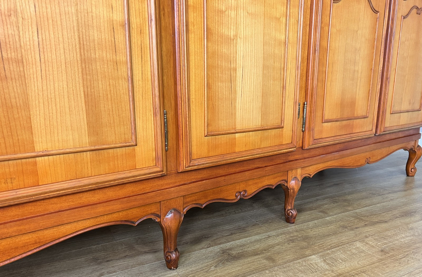 Wardrobe Vintage French Louis XVI Style Five Door Carved Armoire LOT 48456