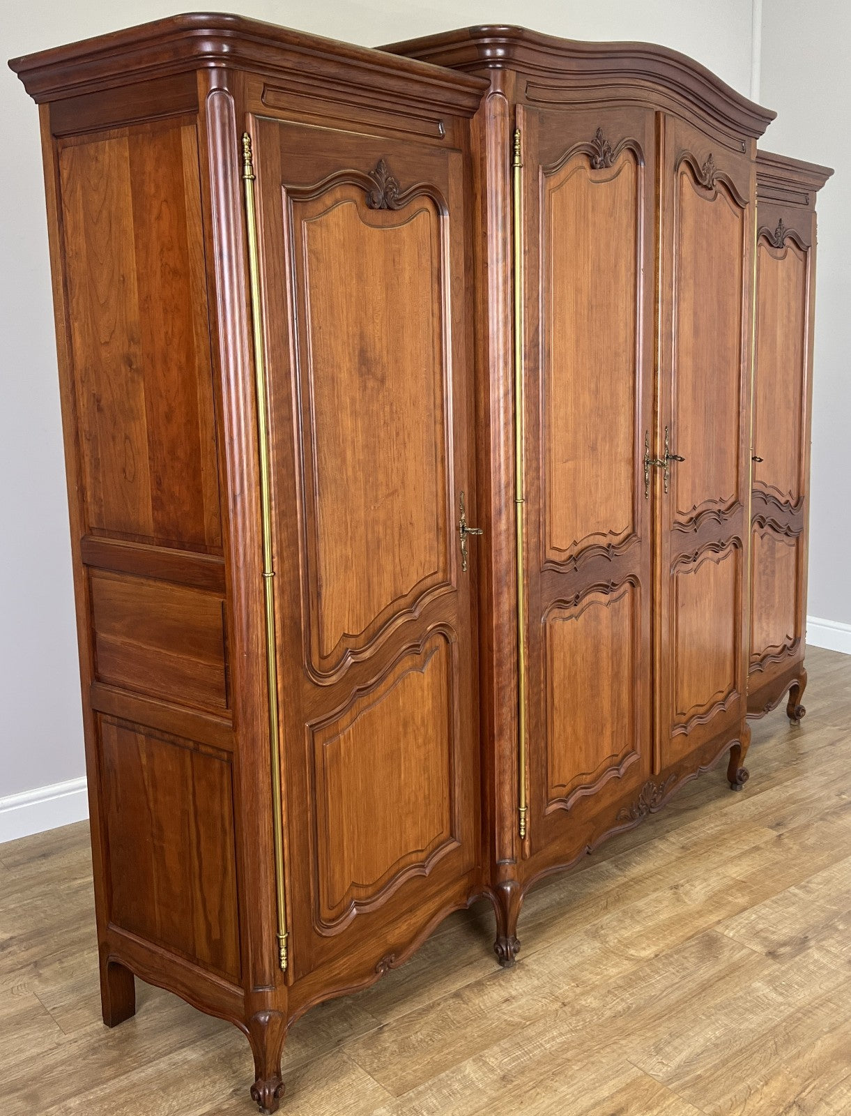 Wardrobe Vintage French Louis XVI Style Four Door Carved Armoire LOT 61152