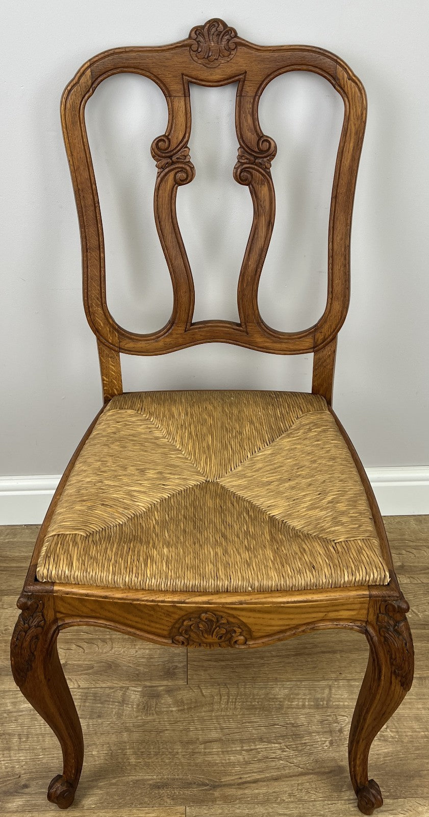 Dining Chairs Vintage French Louis Style Oak Set of 8 Upholstered Seats LOT 63456