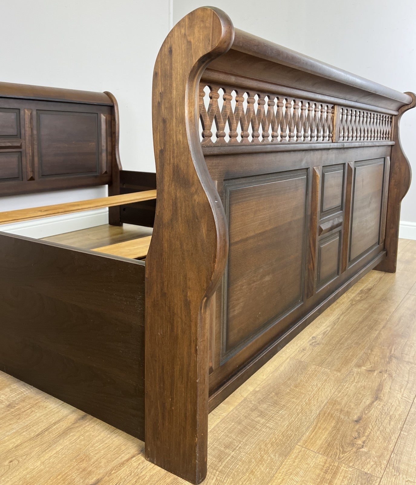 Bed Vintage French Super King Size Sleigh Bed Frame 180x200cm Headboard LOT 64098