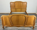 Bed Vintage French Louis XVI Double Bed Frame Oak Carved Headboard LOT 46140