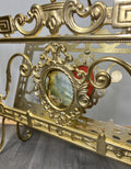 Newspaper Rack Vintage French Brass Ornate Freestanding Holder LOT 46824