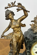 Clock Vintage French Style Marble Clock Figurine Garniture Set LOT 60615