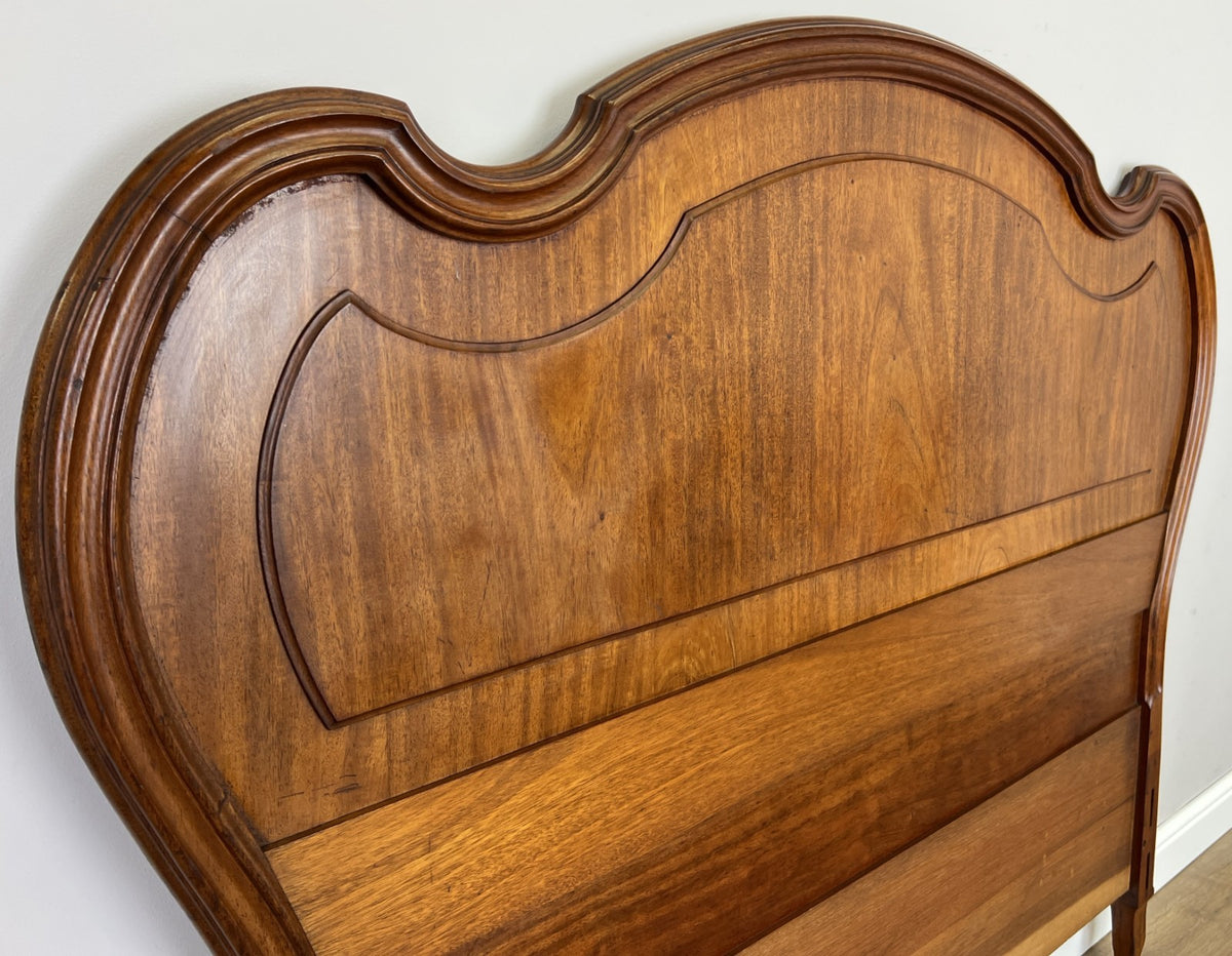 Headboard Antique French Style Walnut Double Bed Carved Headboard LOT 64523
