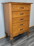 Chest of Drawers Vintage French Louis XVI 5 Drawers Carved Tall Cabinet LOT 45001