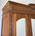 Wardrobe Antique French Oak Two Door Mirrored Carved Armoire Cabinet LOT 60972