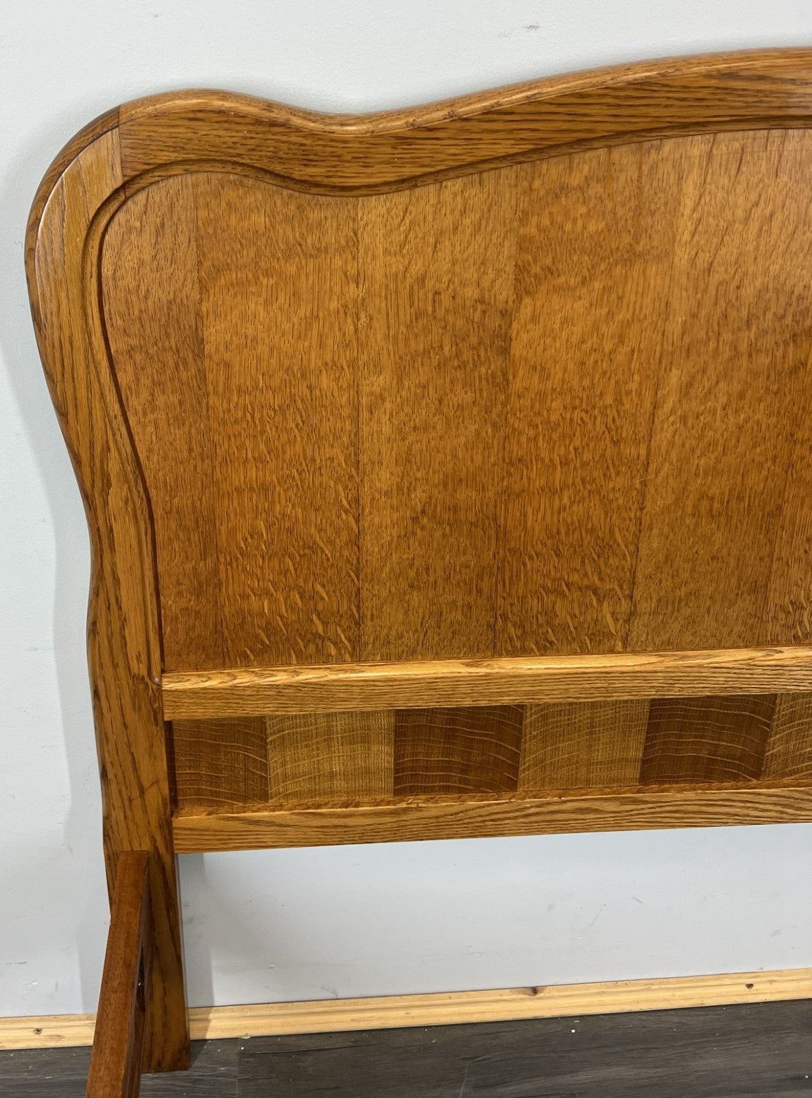 Bed Vintage French Louis XVI Double Bed Frame Oak Carved Headboard LOT 45905