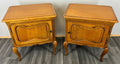 Pair of Bedside Tables Vintage French Louis XVI Oak Carved Cabinets LOT 26100